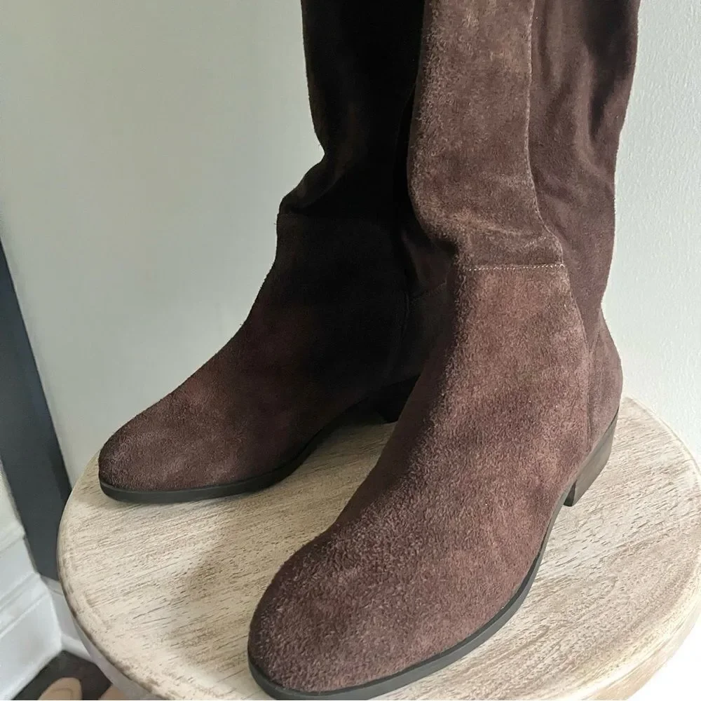 Lucky Brand Calypso Suede Over The Knee Boots in Chocolate Brown NWOB